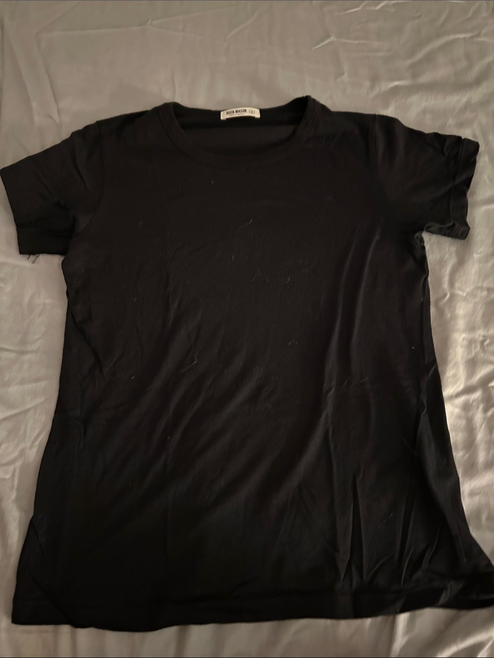 Buck Mason Women's Black Crewneck Short Sleeve Tee